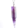 Pietra naturale Proiettile Pendenti Collane Guarigione Cristallo Quarzo Agate Opalite Punto Reiki Chakra Uomo Donna Gioielli BN346