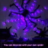 Decorazione per feste 1.5m Halloween Spider Web Luci a LED Stringa viola Stringa di fata Luce Lampadario Lampada a rete Festival el Room Decor 220915