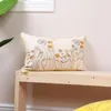 枕アメリカンフラワー刺繍カバー黄色と白の綿枕カバーホームカー装飾用ソファー