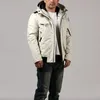 Veste en cuir de vachette pour hommes blancs 90% duvet de canard blanc Doublure de costume d'alpinisme de ski Parkas détachables de résistance au froid