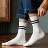 Meias masculinas Cotton Man Autumn/Winter Warm Men Soft confortável garotos de malha casual Long Stripe Socken