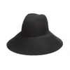 Berets Chic Style Light Body Toursing Big Edge Jazz Wool Top Hat осень и зимние женские отдых отдых