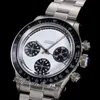 Paul Newman ST91 Manual Winding Chronograph Mens Watch 6241 WMF 1967 Rare Vintage White Dial Black Subdial OysterSteel Bracelet Super Edition Puretime j10