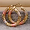 Hoop Earrings 20 Pairs/lot Trendy Pink Gold Copper Plated Round For Women Fashion Jewelry Accessories Wedding Birthday Gift