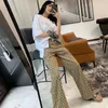 Spodnie damskie capris bohemia szerokie nogi spodnie kobiety kwiatowy geometryczny nadruk boho pant bandage spodnie Summer Streetwear Holiday Beach Wear 220916