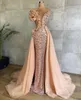 2023 Blush Pink Pequined Prom Dresses Sexig blommor Tiered Ruffles aftonklänningar Festklänning Special Occassion Robe