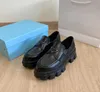 Tasarımcı Kadın Monolit Sıradan Ayakkabı Kalın Alt Dişli Üçgen P Loafers Black Cloudbust Gerçek Deri Ayakkabı Artırma Platform Spor Kabarcıları 35-41