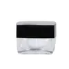 5 10 20 30 50g Pot de crème carré Transparent Bouteille de crème à large bouche Cosmétique Sous-embouteillage Pot en plastique rechargeable Fournitures de voyage