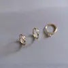 Kolczyki obręcze 9k czysty złoty kolczyk prosta moda mini cyrkon okrągły pierścień do ucha kość klej