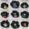 Candy Color Pony Tails Holder Metal Triangle Silk Hair Bands Designer Letter Icon Hair Ropes SyTrAtine Rings Wholesale