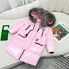 Baby Designer Clothes Down Coat 2022 Fashion Winter Thickened Jacket Girl Bright Outwear Long Western Style Children's Big Hair Collar Kids Clothing