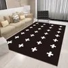 Mattor Nordiska geometriska svarta och vita områden mattor vardagsrum sovrum matta minimalistiska moderna golvmatta sängbalkony hallmattor