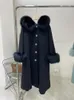 女性の毛皮のファッションレディース長袖オーバーコート暖かい袖の太いウールオーバーコートカーディガン