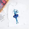 Skjortor Fashion Cartoon Ballet Dance T Shirt 24m-9t ￥r Kort ￤rm barn flickor kl￤der f￶r barn sommar baby o-hals toppar