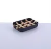 Soap Dishes Creative Modern Simple Bathroom Anti Slip Bamboo Fiber Soap Dish Tray Holder 13.2x8.5x2.5cm FY5436