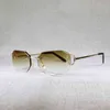 Nouveau aléatoire C fil lunettes de soleil hommes lunettes femmes pour l'été diamant coupe verre clair métaux cadre Gafas6UK4