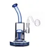 Wholesale Hookahs Accessories Classical Glass Beaker Bong 9inch Tall Arm Tree Filter Perc Honeycomb Recycler Water Pipe with Dry Herb Oil Bowl Cheapest