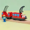 Modèle de voiture moulé sous pression, ensemble de locomotives à piles, moteur puissant, voiture de Train électrique, jouets adaptés à la voie ferrée en bois Biro, cadeau pour enfants 0915