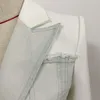 بدلات نسائية عالية الجودة سترة من قماش الدنيم سترة بتصميم شخصية نسائية معطف غير رسمي بزر واحد أبيض خياطة بدلة نسائية