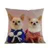 Oreiller mignon chiot Animal petit animal de compagnie race chiens Chihuahua Portrait jeter étui maison boutique canapé voiture housse décorative 45x45 cm