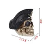 Dekorativa föremål Figurer Harts Pirate Skull Head Statue for Home Creative Crafts Sculpture Halloween ation 220915