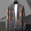 Men's Wool Blends Luxury Drill Cardigan Sweater Men Clothing Hombre Botone Outwear Cardigan SweaterLetter Printed Cardigan Jacket 220915