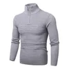 Men s Sweaters Basic Knitted Pullovers Sweater Men Casual Cotton Mock Neck Warm Mens Fashion Solid Color Quality Stripe Male 220916