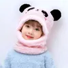 Hair Accessories Children's Cartoon Scarf Autumn And Winter Double Fleece Warm Parent-child Hat One Outdoor Must-have