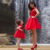 Familie passende Outfits Mädchen Prinzessin Kleid rot kurze Mutter Kinder Mutter Tochter Kleider für Hochzeit Party Mädchen Kleid Kinder Brautjungfer 220915