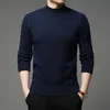 Men s truien herfst winter heren pullover mock nek mode solide kleur dik en warm bodem shirt mannelijk merk casual trui 220916