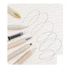 6pcs Simple Light Luxury Pens Set 0.5mm Ballpoint Black Color Gel Ink & Retro Highlighter Marker School Office A7200