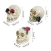 Party Decoration 1pc LED Rose Skull Head Light Halloween Skeleton Candles Lamp For Home Table Ornament Festival Decor 220915