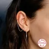 Hoop Earrings Fine Jewelry 925 Sterling Silver Sparkling CZ Gothic Piercing Pendientes Huggies Earring For Lovers' Couples Woman