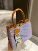 Canvas Crossbody Bag Paris varumärkesbrev handväskor ränder shopping strand axel tyga lyxiga designers hög kvalitet