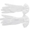 Knee Pads 1 Pair White Bridal Wedding Short Gloves Full Fingered Transparent Gauze Ruffle Lace Trim Wrist Length Mittens Party Accessories