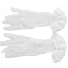 Genouillères 1 Paire Blanc De Mariée De Mariage Gants Courts Full Fingered Transparent Gaze Ruffle Garniture En Dentelle Poignet Longueur Mitaines Accessoires De Fête