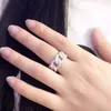 Обручальные кольца роскошные хип -хоп Cross Order Ring Silver Color Pave 384PCS CZ Party Band для женщин ювелирные изделия