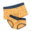 Underpants 2pcs 귀여운 애호가 속옷 소프트 모달면 남성 복서 반바지 여성 브리프 부부는 밑에 섹시한 부부