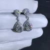 Orecchini pendenti WUIHA 925 Sterling Silver Pera 3EX 3CT VVS D Colore Creato Moissanite Wedding Engagement Custom Drop Fine Jewelry