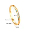 Bangle Luxukisskids из нержавеющей стали браклеты под рукой для женщин кубические циркониевые женские браслеты