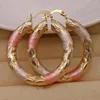 Hoop Earrings 20 Pairs/lot Trendy Pink Gold Copper Plated Round For Women Fashion Jewelry Accessories Wedding Birthday Gift