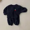 Set di abbigliamento Ragazzi e ragazze primaverili per bambini stampa di lettere con cerniera top pantaloni per il tempo libero sport in due pezzi tuta da bambino 220916