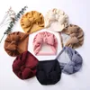 Chapeaux Mode Né Bébé Arc Chapeau Automne Hiver Chaud Élastique Turban Enfant Chapeaux Infant Beanie Cap Africain Headwrap Bonnet