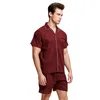 Men's Sleepwear Tony&Candice Pajamas Men Cotton Men's Nightwear Long Sleeve Sleep Lounge Casual Male Nightgown Soft Pyjama Set