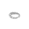 Trendy Simple Hemp Rope Shape Ring for Women Fashion Ladies S925 Sterling Silver Adjustable Jewelry Anniversary Birthday Party Gift