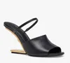 Yaz Moda İlk Sandalet Ayakkabı Kadın Açık Ayak Parmağı Pompalar Heykel Katırlar F şekilli topuklular Lady Party Wdding Elbise EU35-43 Ayakkabı Kutusu