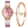 Armbandsur 2022 Brand Women Watches Luxury Dress Rose Gold Dial Armband Set armbandsur Ladies Quartz Sport Watch