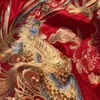 Bettwäsche-Sets Luxus-Hochzeitsset 100S ägyptische Baumwolle Chinesische Gold-Loong-Phoenix-Stickerei Bettbezug Bettdecke Bettwäsche Kissenbezug
