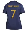 S-4XL French Mbappe Benzema voetbalshirts 2022 Griezmann Pogba Giroud Tchouameni Kante Home Away 22 23 Francia Football Shirts Men Kids Kit