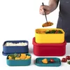 Dinnerware Sets Lunch Box Probeting School para contêiner 300ml/400ml/700ml/1300ml/2100ml Keeping fresco com resse de calor de silicone de tampa